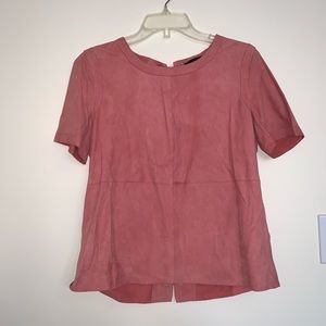J. Crew Lace-up Back Suede Top